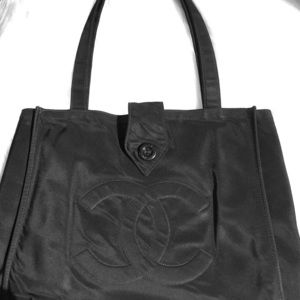 Authentic CHANEL small tote in black